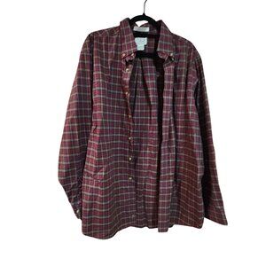 L.L. Bean Plaid Button-Down Shirt Traditional Fit Wrinkle Resistant Long Sleeve